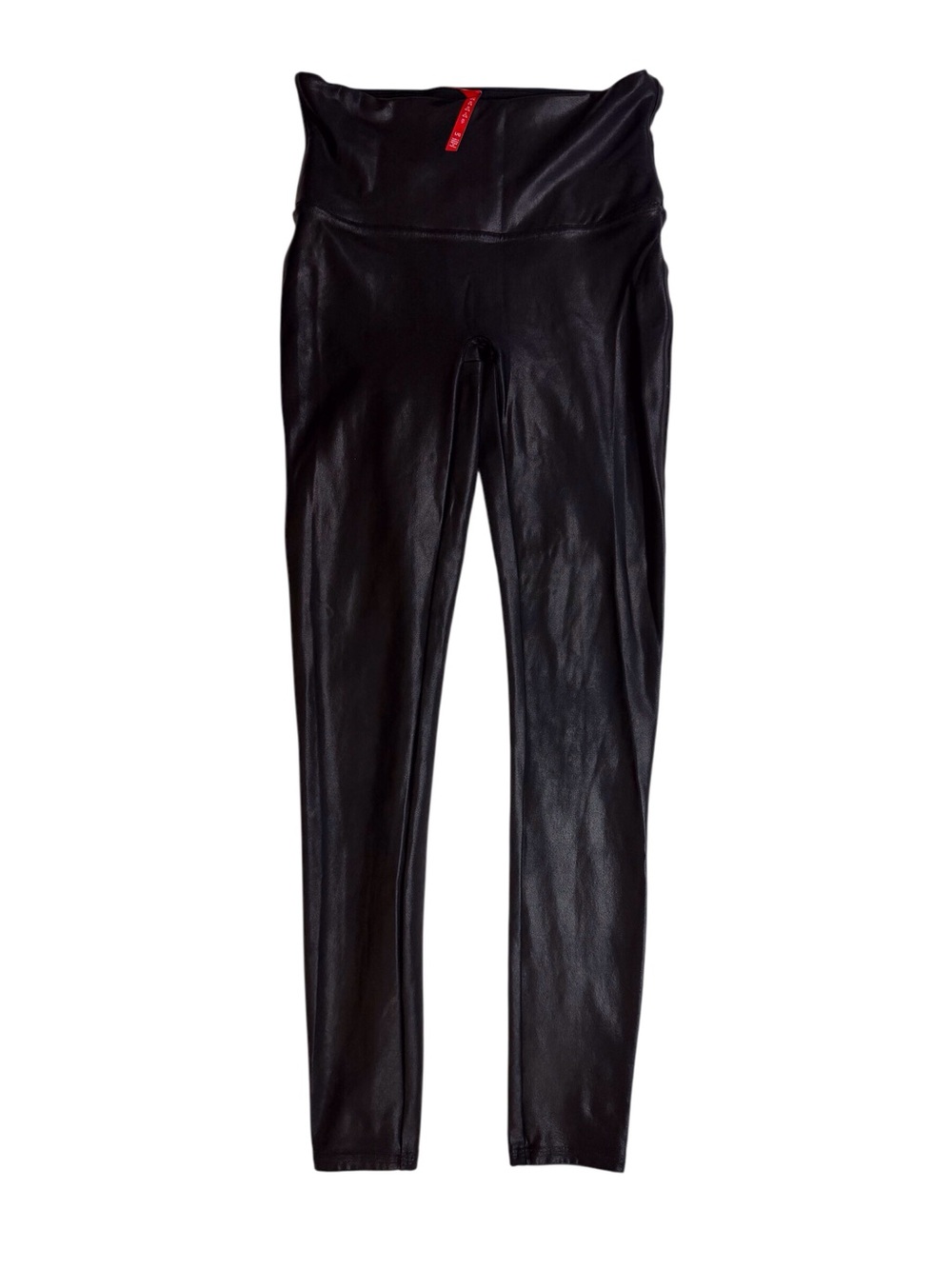 Spanx by Sara Blakely Black Faux Leather Leggings women’s size large EUC